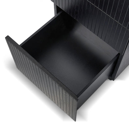 Albina 1.77m Left Drawer Office Desk - Black Oak