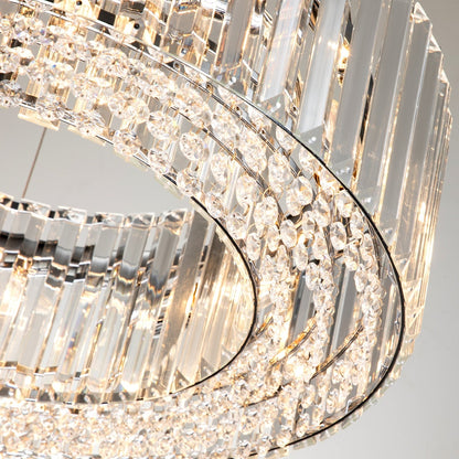 OYIPRO 6/8/12-Light Modern Round Crystal Chandelier Drum Shape Pendant Light for Kitchen Island