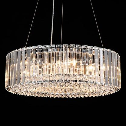 OYIPRO 6/8/12-Light Modern Round Crystal Chandelier Drum Shape Pendant Light for Kitchen Island