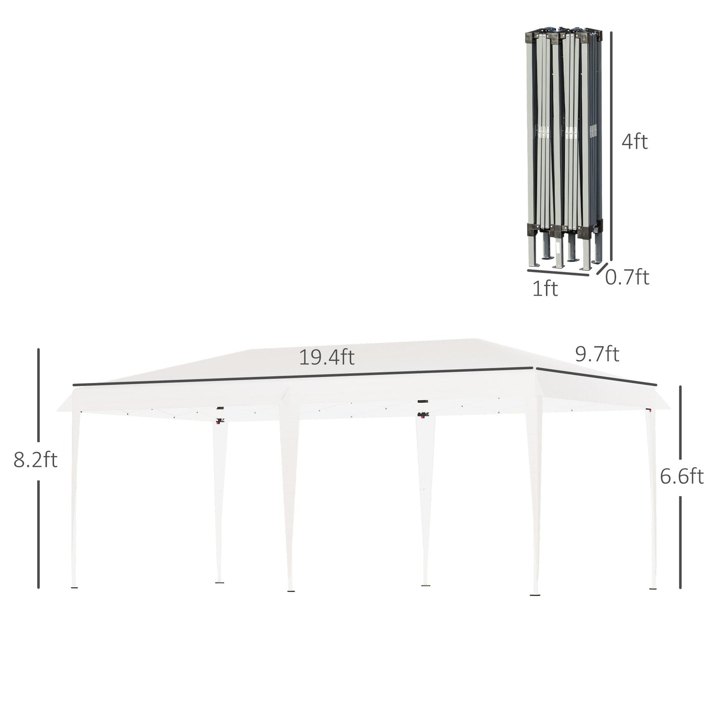 Outsunny Heavy Duty Pop Up Canopy with Sturdy Frame, UV Fighting Roof, Carry Bag for Patio, Backyard, Beach, Garden