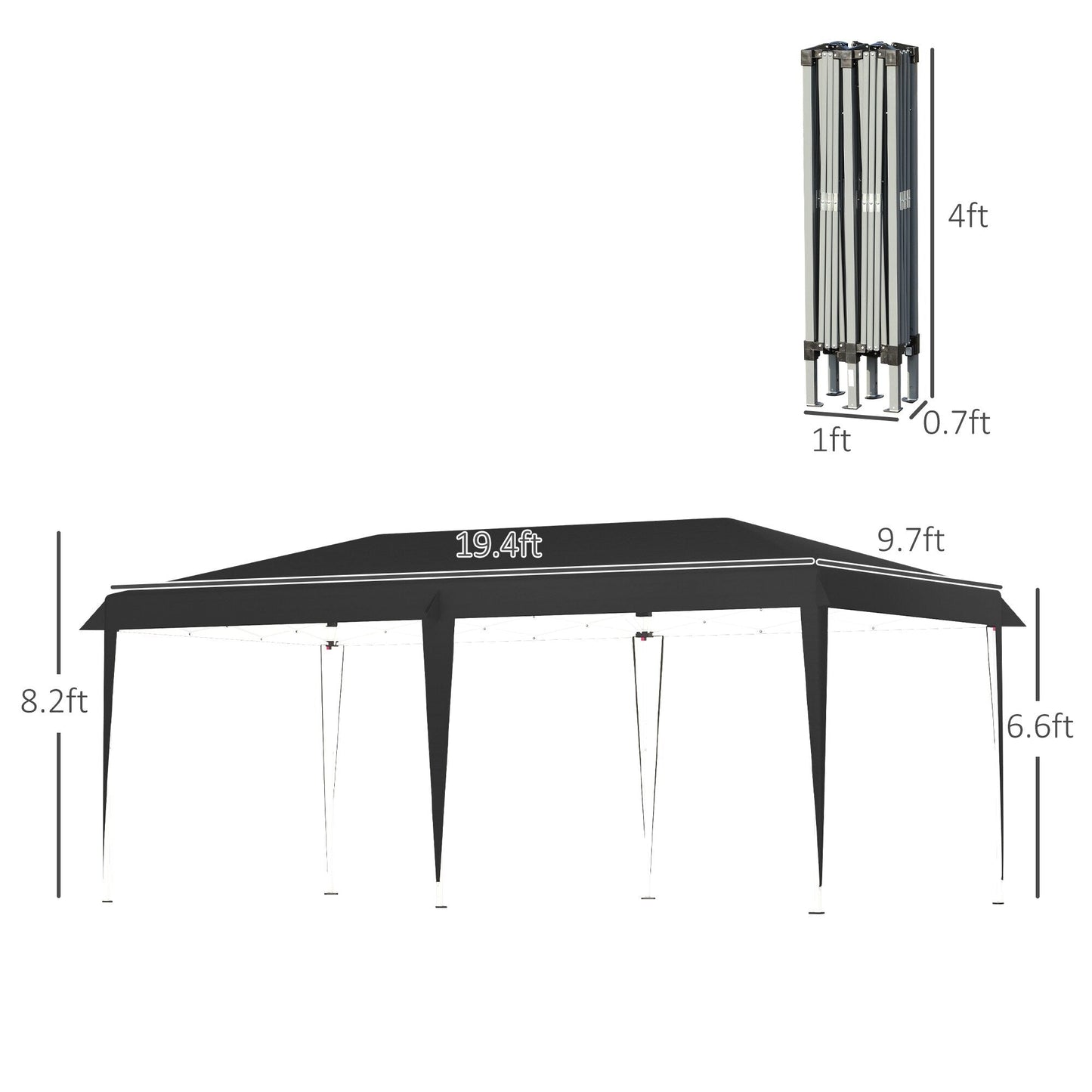Outsunny Heavy Duty Pop Up Canopy with Sturdy Frame, UV Fighting Roof, Carry Bag for Patio, Backyard, Beach, Garden