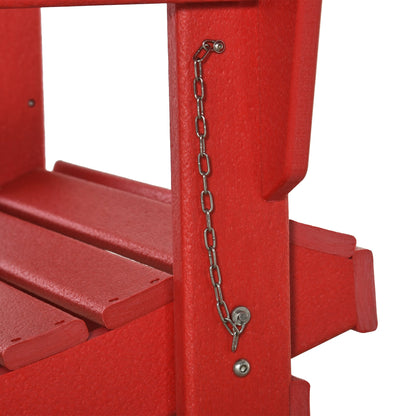 Outsunny Folding Adirondack Chair, HDPE Outdoor All Weather Plastic Lounge Beach Chairs for Patio Deck and Lawn Furniture