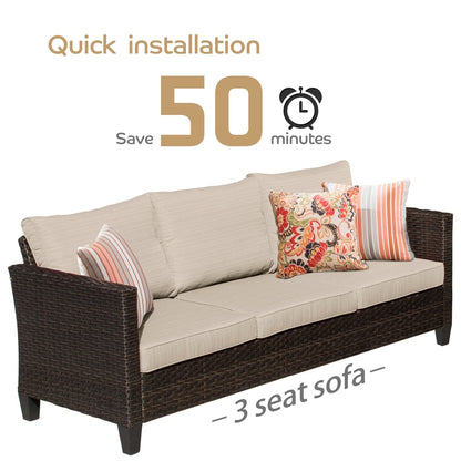 OVIOS 5-piece Patio Furniture Wicker Outdoor High-back Seating Set