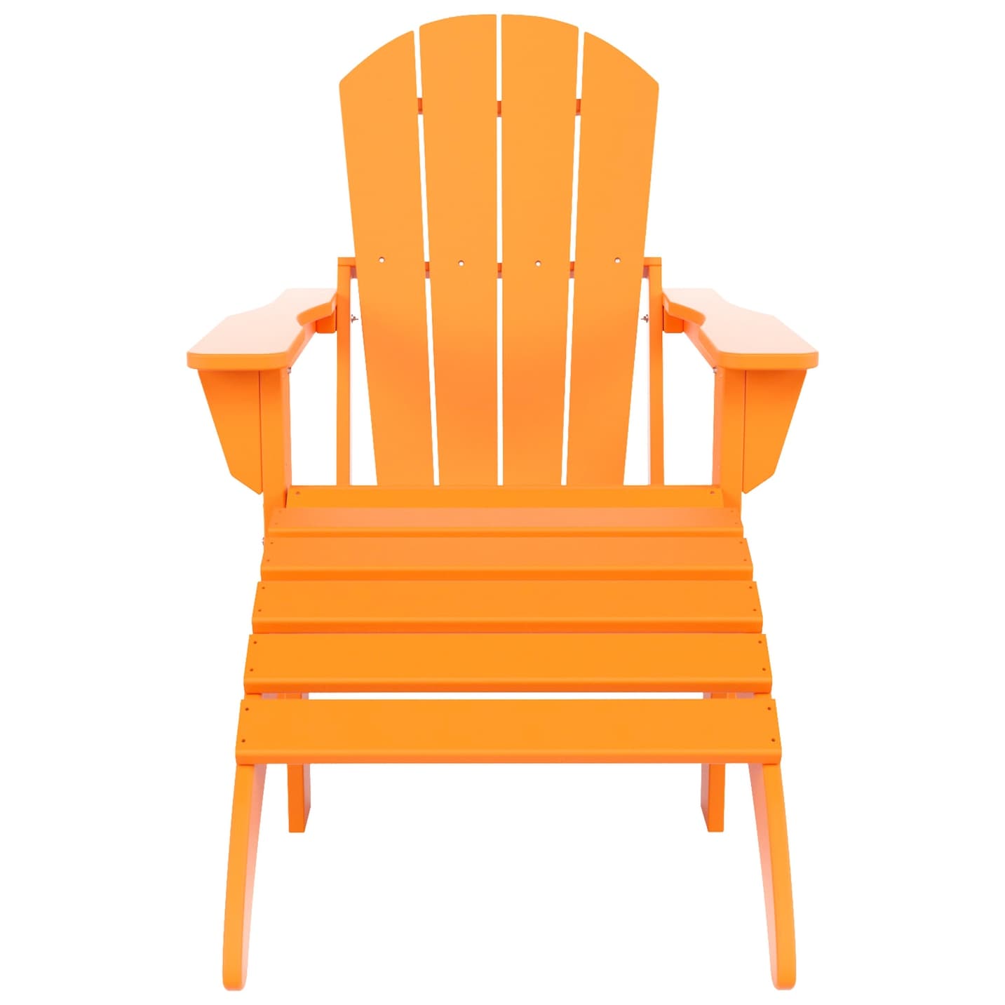 Polytrends Laguna Hdpe All Weather Outdoor Patio Foldable Adirondack Chair With Ottoman (2-Piece Set)