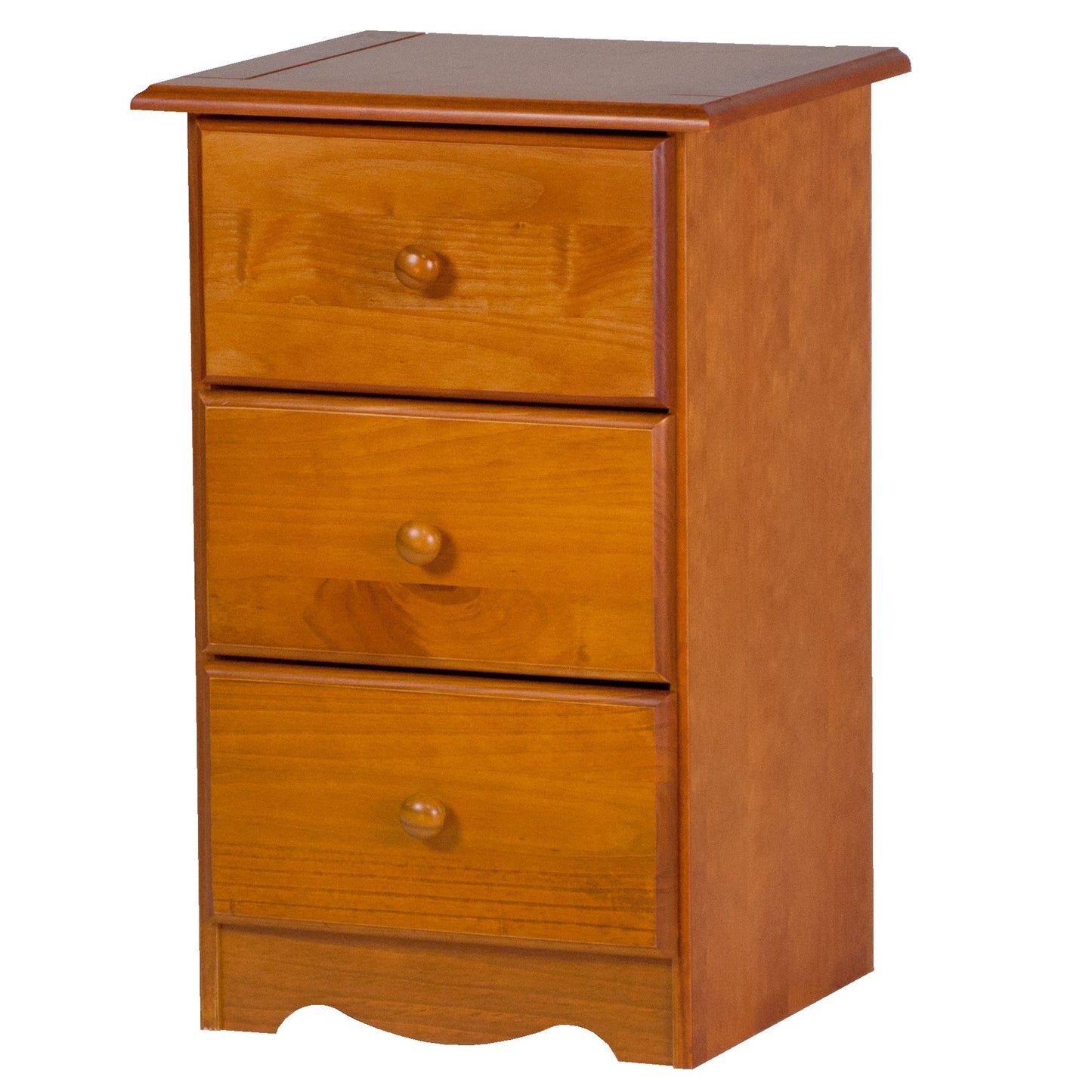 Palace Imports 100% Solid Wood 3-Drawer Nightstand with Metal or Wooden Knobs