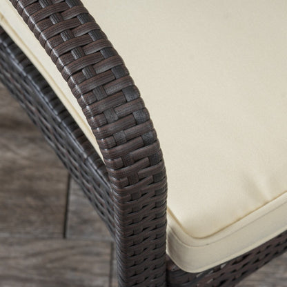 Peterson Outdoor 3-piece Wicker Bistro Set with Cushions by Christopher Knight Home