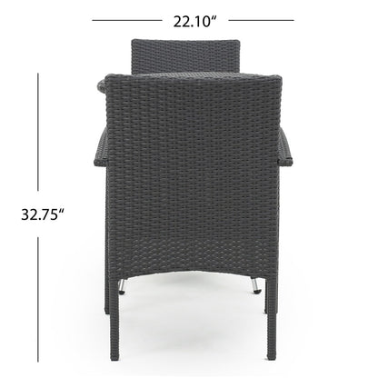 Peterson Outdoor 3-piece Wicker Bistro Set with Cushions by Christopher Knight Home