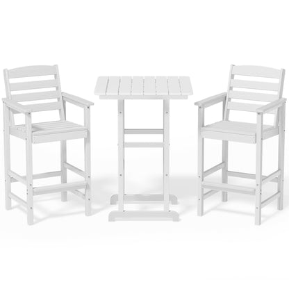 Plastic Tall adirondack Chair Set Of 3-Piece Patio Conversation Set
