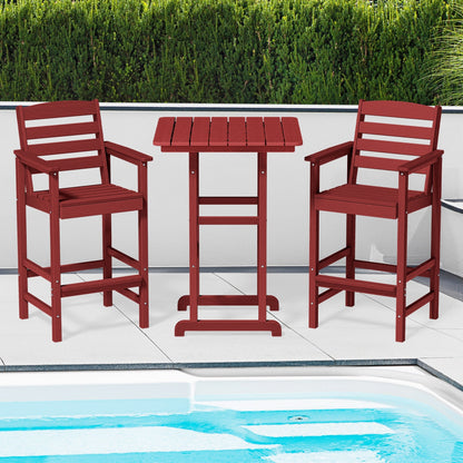 Plastic Tall adirondack Chair Set Of 3-Piece Patio Conversation Set