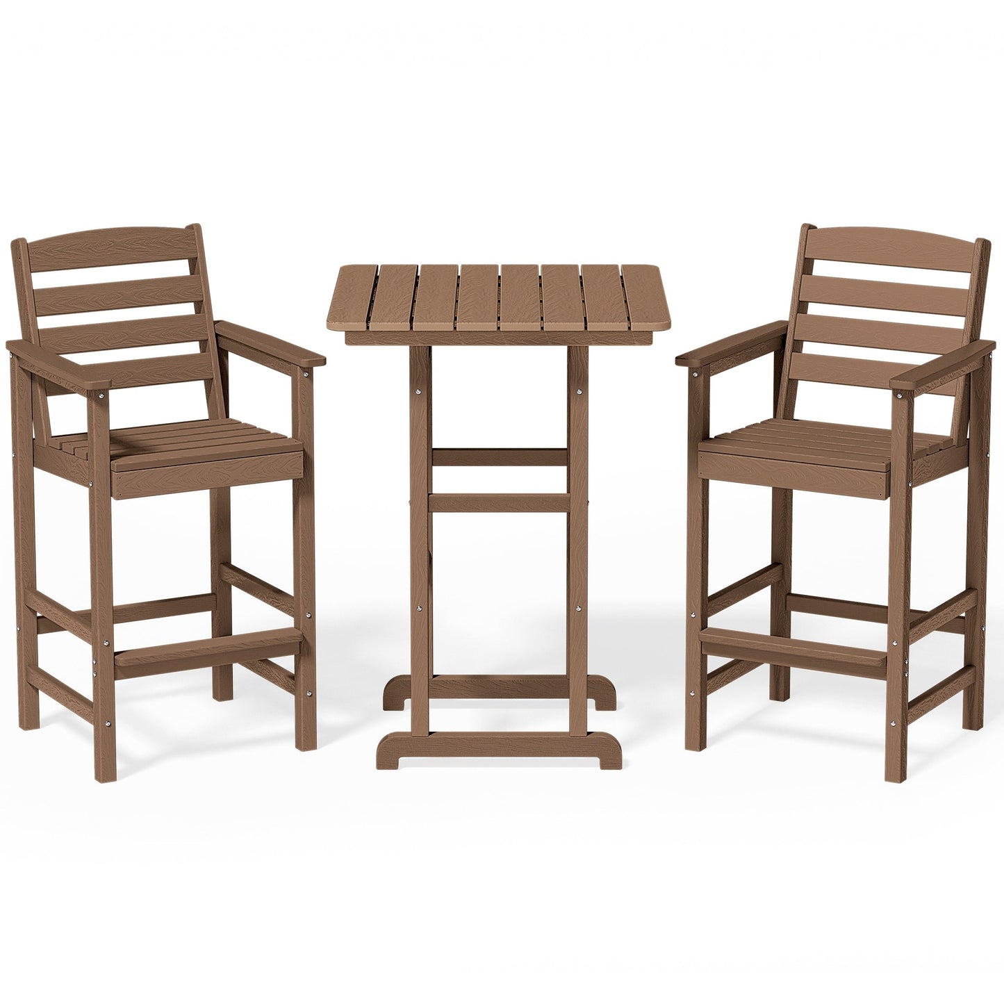 Plastic Tall adirondack Chair Set Of 3-Piece Patio Conversation Set