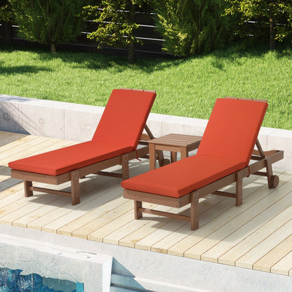 Polytrends Fading Free All Weather Outdoor Patio Chaise Lounge Cushions - (Set of 2)
