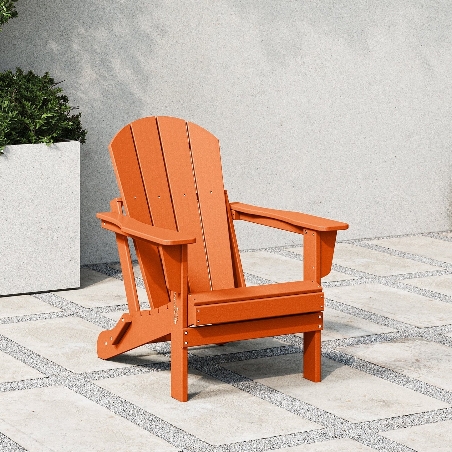 Polytrends Laguna Fade Resistant All Weather Outdoor Patio Folding Adirondack Chair