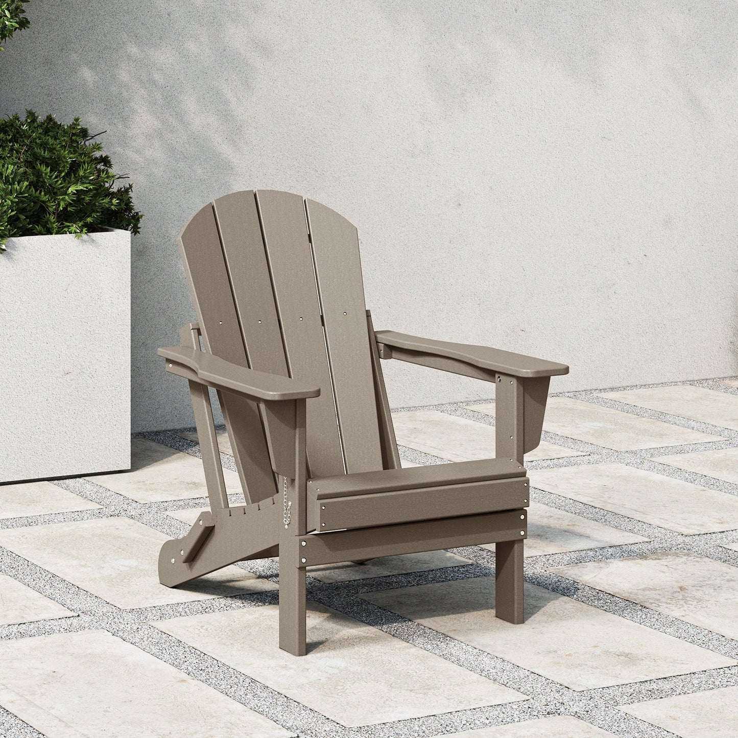 Polytrends Laguna Fade Resistant All Weather Outdoor Patio Folding Adirondack Chair