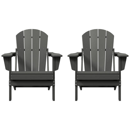 Polytrends Laguna Weather Resistant Outdoor Patio Folding Adirondack Chairs (Set of 2)