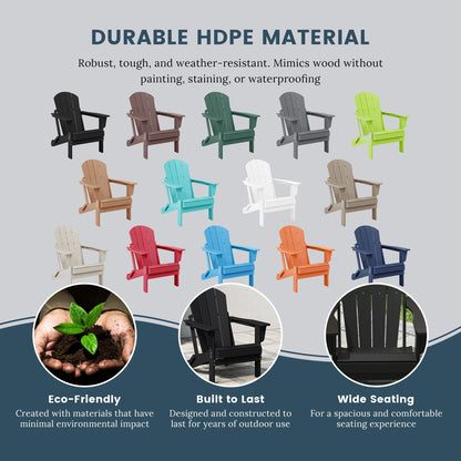 Polytrends Laguna Weather Resistant Outdoor Patio Folding Adirondack Chairs (Set of 2)