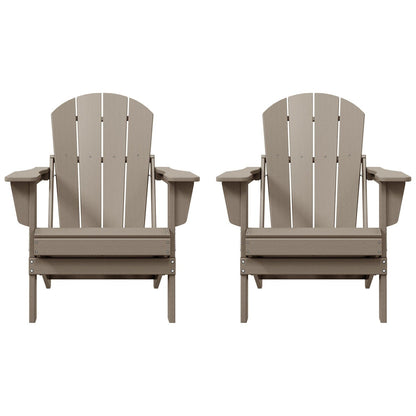 Polytrends Laguna Weather Resistant Outdoor Patio Folding Adirondack Chairs (Set of 2)