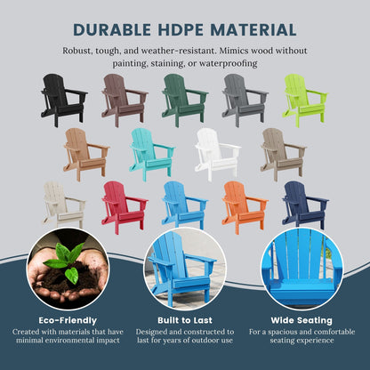 Polytrends Laguna Weather Resistant Outdoor Patio Folding Adirondack Chairs (Set of 4)