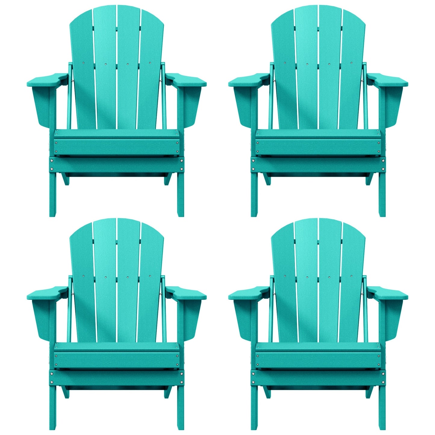 Polytrends Laguna Weather Resistant Outdoor Patio Folding Adirondack Chairs (Set of 4)