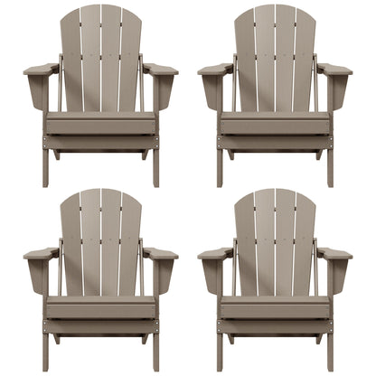 Polytrends Laguna Weather Resistant Outdoor Patio Folding Adirondack Chairs (Set of 4)