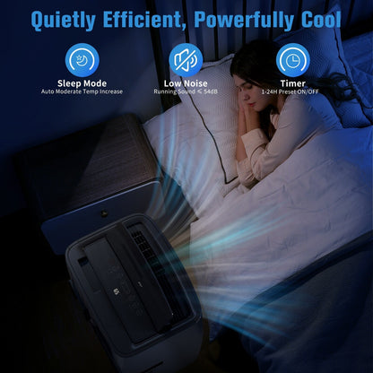 Portable Air Conditioner with Heater – 12000 BTU Cooling & 10000 BTU Heating for Rooms up to 700 Sq.Ft