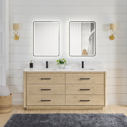 Porto Bath Vanity with White Quartz Stone Top without Mirror