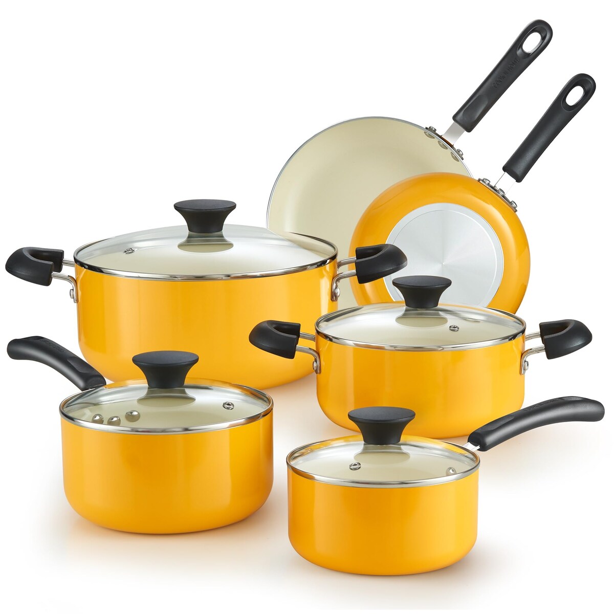 Pots and Pans Set Nonstick, 10-Piece Ceramic Kitchen Cookware Sets, Nonstick Cooking Set with Saucepans