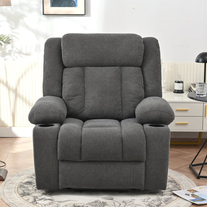 Power Lift Recliner Chair for Elderly, Fabric Lift Chairs w/ Extended Footrest, with 2 Cup Holders,Side Pockets, Remote Control