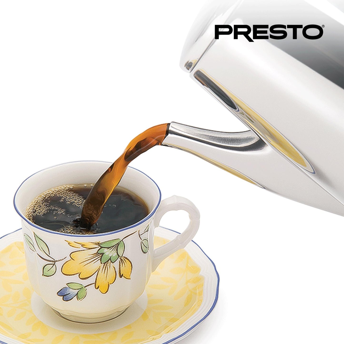 Presto Stainless Steel Coffee Maker, 12 Cup Robust Percolator Coffee, Silver - 2.79