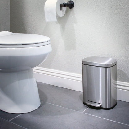 Qualiazero 13.2 GAL plus TWO 1.3 GAL Rectangular Step Can Trash Cans - Family Combo