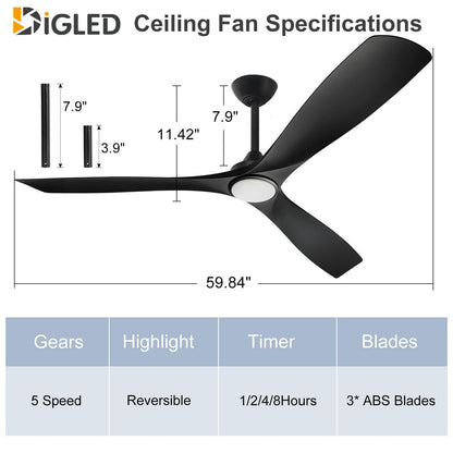 Remote Ceiling Fan with Lights Flush Mount