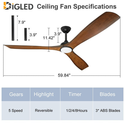 Remote Ceiling Fan with Lights Flush Mount