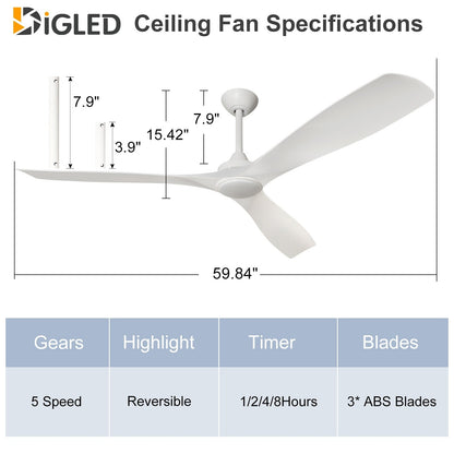 Remote Ceiling Fan with Lights Flush Mount
