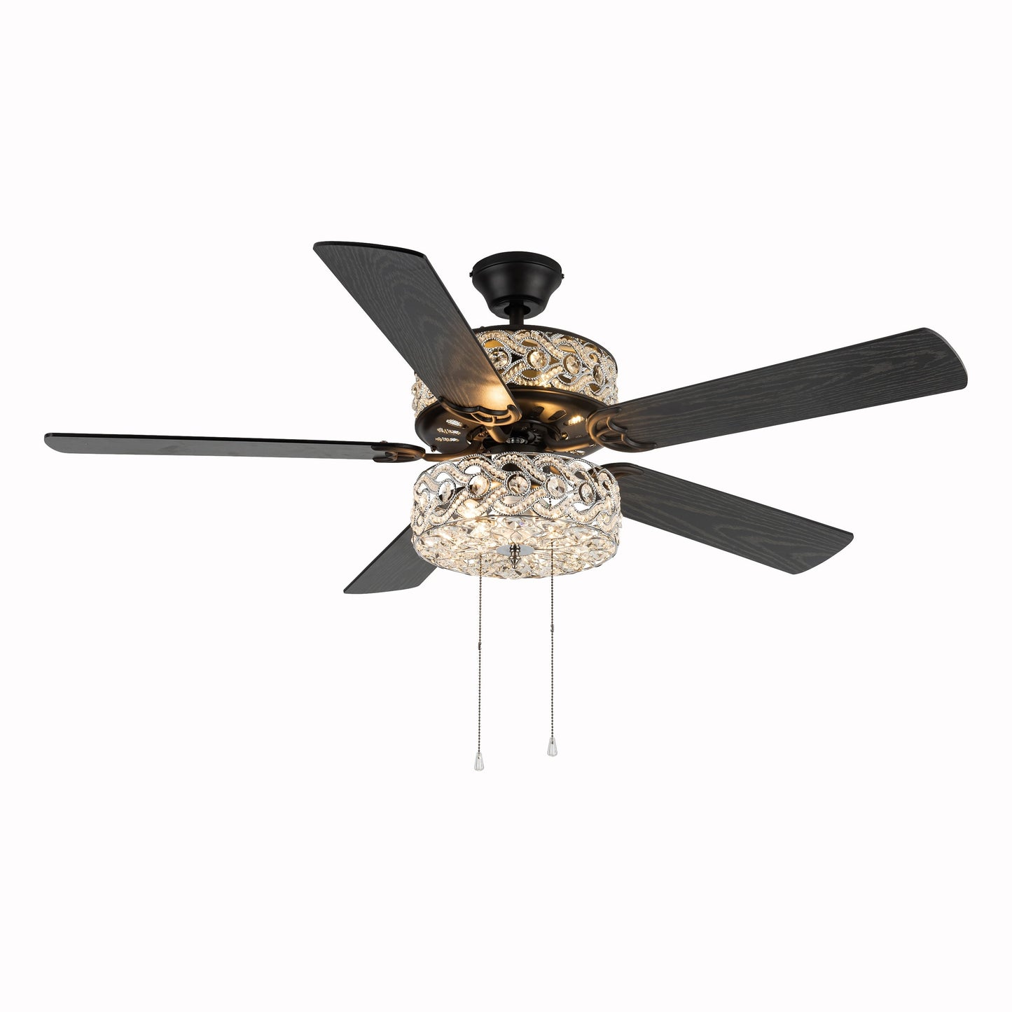 River of Goods Olivia Oil Rubbed Bronze Finish/ Crystal 52-inch LED Ceiling Fan - 52L x 52W x 18.25H - 52L x 52W x 18.25H