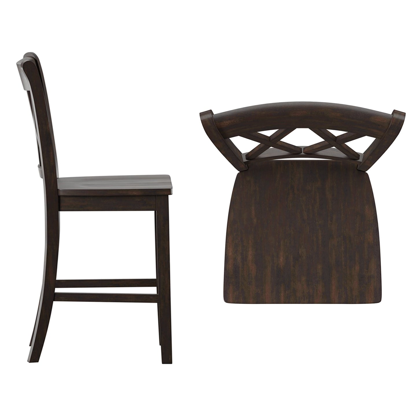 Ronda Double X-Back Counter Height Chairs (Set of 2)