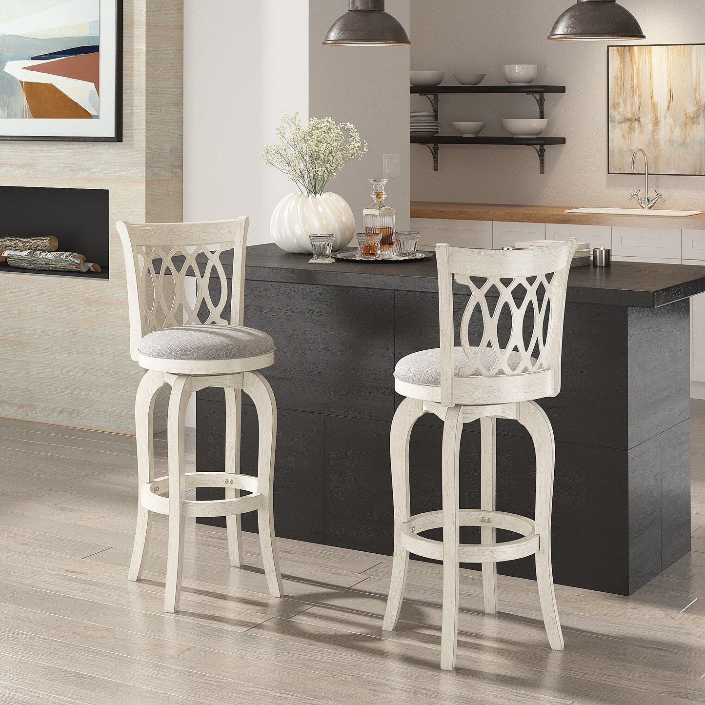 Rovinj Scroll Back Swivel Bar Stool