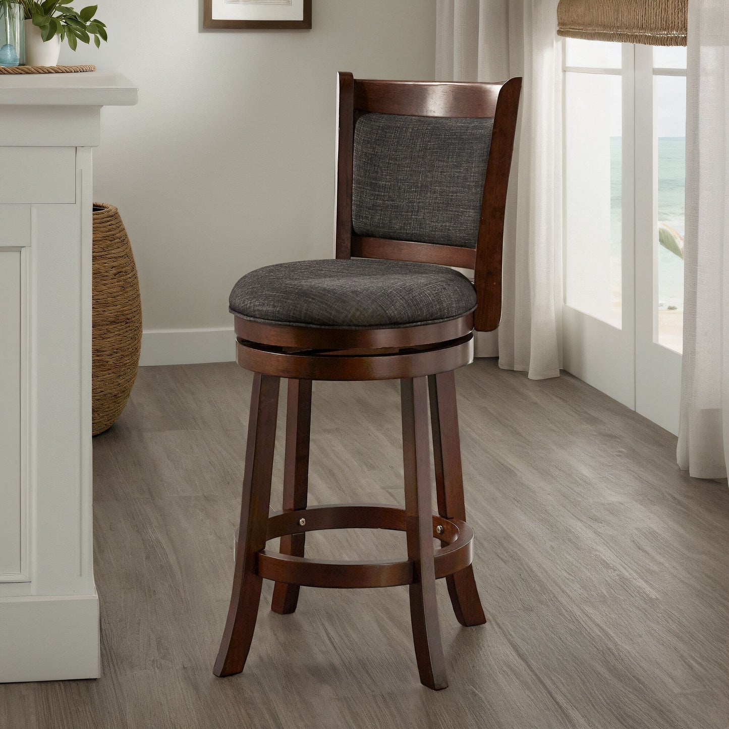 Rovinj Upholstered Back Swivel Stool