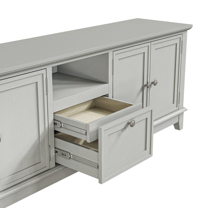 Rustic 72-Inch TV Stand with Adjustable Shelves, Hidden Storage - 72 in Width