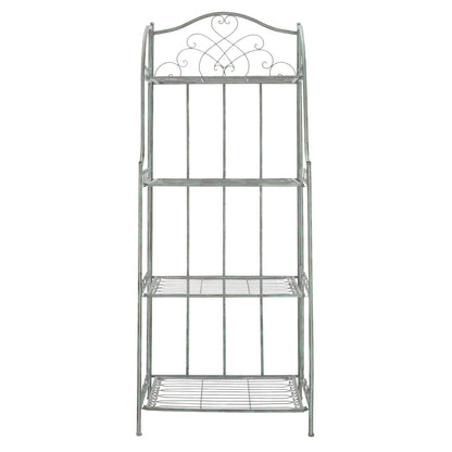 SAFAVIEH Bryn Victorian Wrought Iron 4-Tier Outdoor Bakers Rack - 25 In. W x 15 In. D x 63 In. H - 25W x 15D x 63H