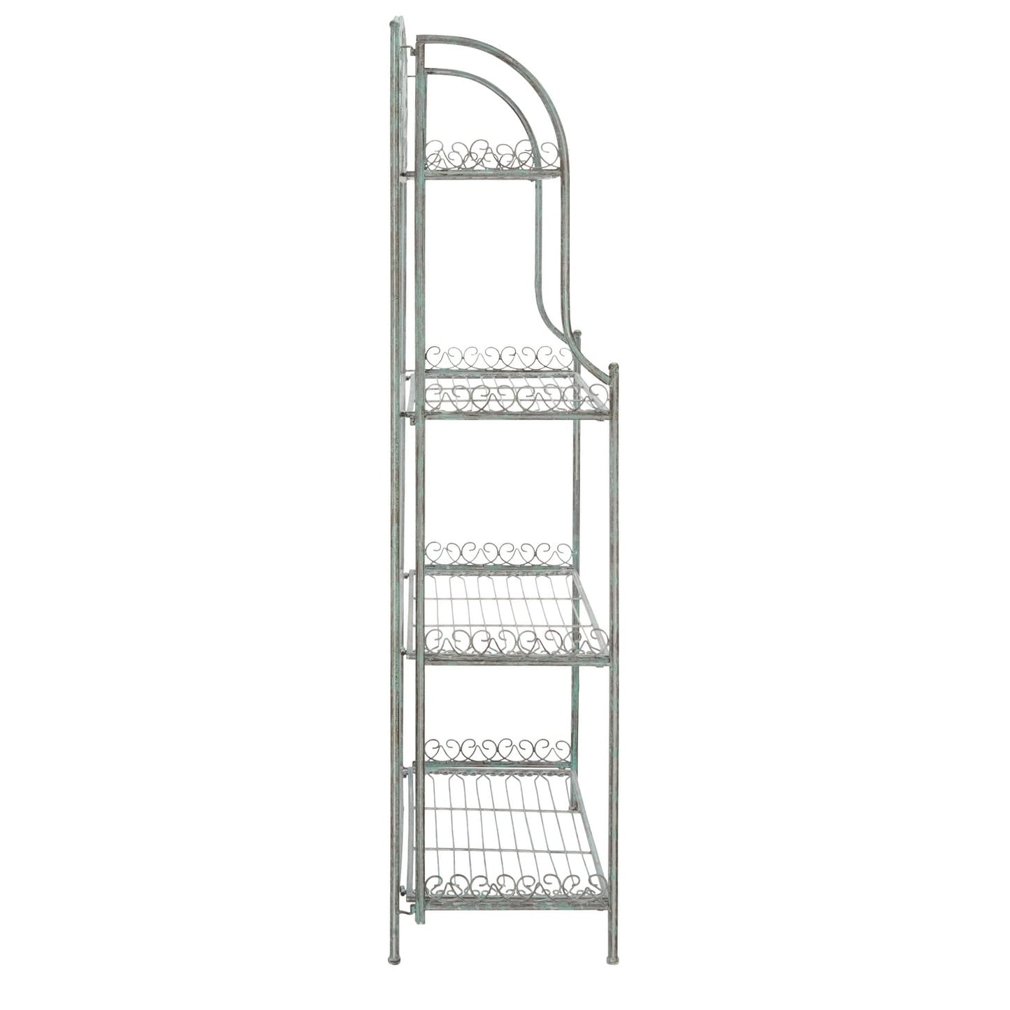 SAFAVIEH Bryn Victorian Wrought Iron 4-Tier Outdoor Bakers Rack - 25 In. W x 15 In. D x 63 In. H - 25W x 15D x 63H