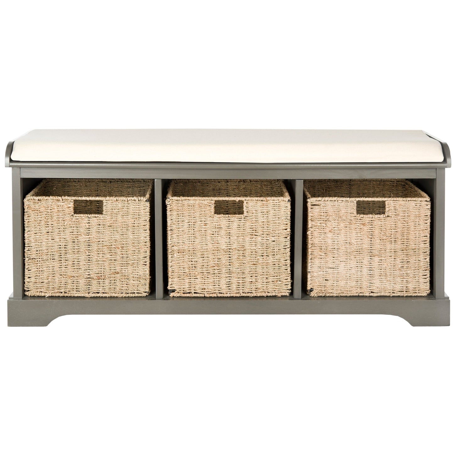 SAFAVIEH Eola Grey/ White Storage Bench - 47 x 16.1 x 19.9 - 47Wx16Dx20H