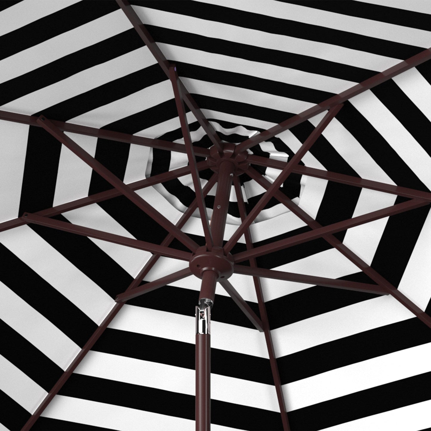 SAFAVIEH Hadire Inside Out Striped 9 Ft Crank Outdoor Umbrella