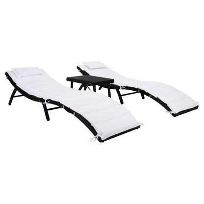 SAFAVIEH Outdoor Blaguna 3-Piece Sun Lounger Set - 83Wx20Dx24H