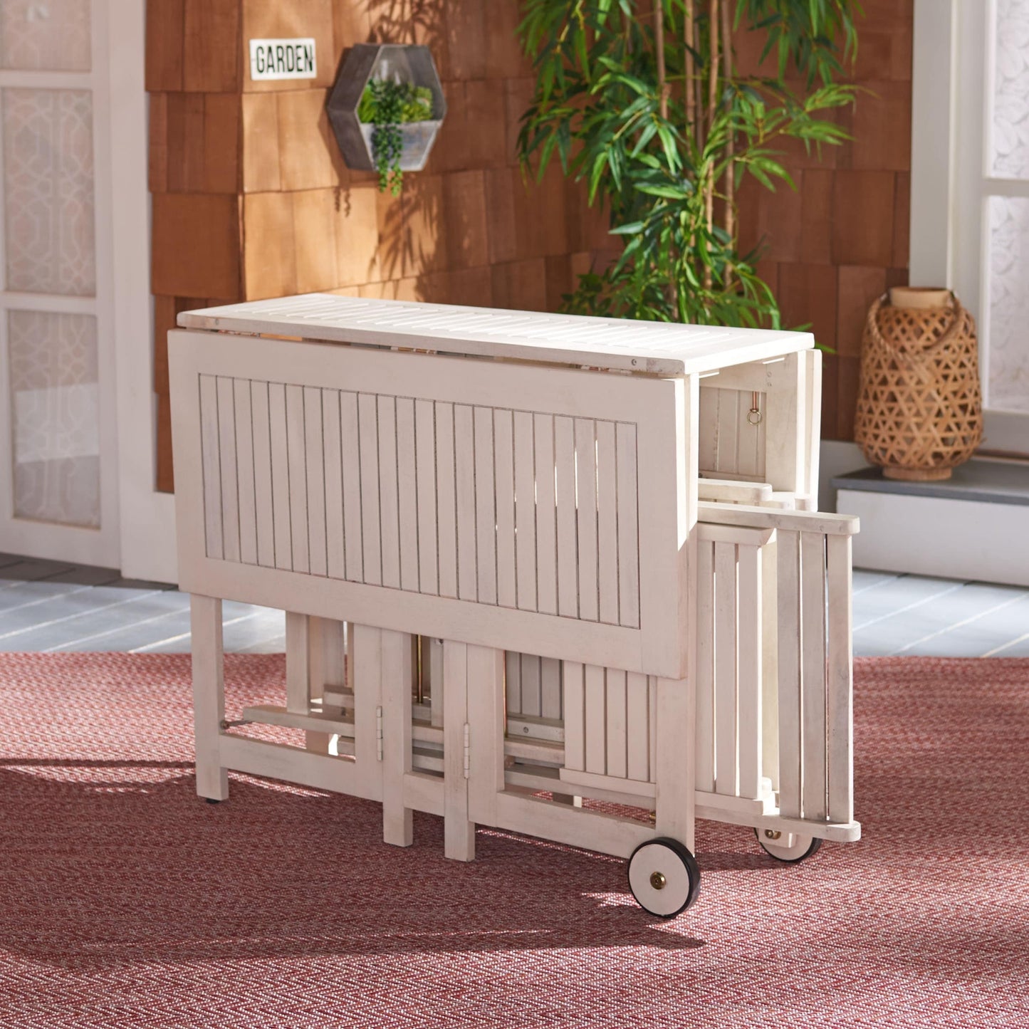 SAFAVIEH Outdoor Brandy 5-Piece Outdoor Dining Table Set - 43Wx35Dx29H