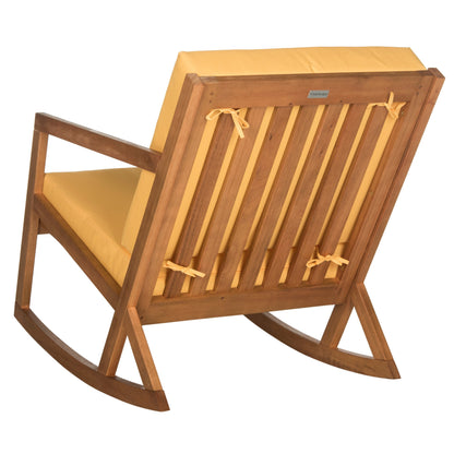 SAFAVIEH Outdoor Makaila Rocking Chair with Cushion - 26W x 31D x 38H