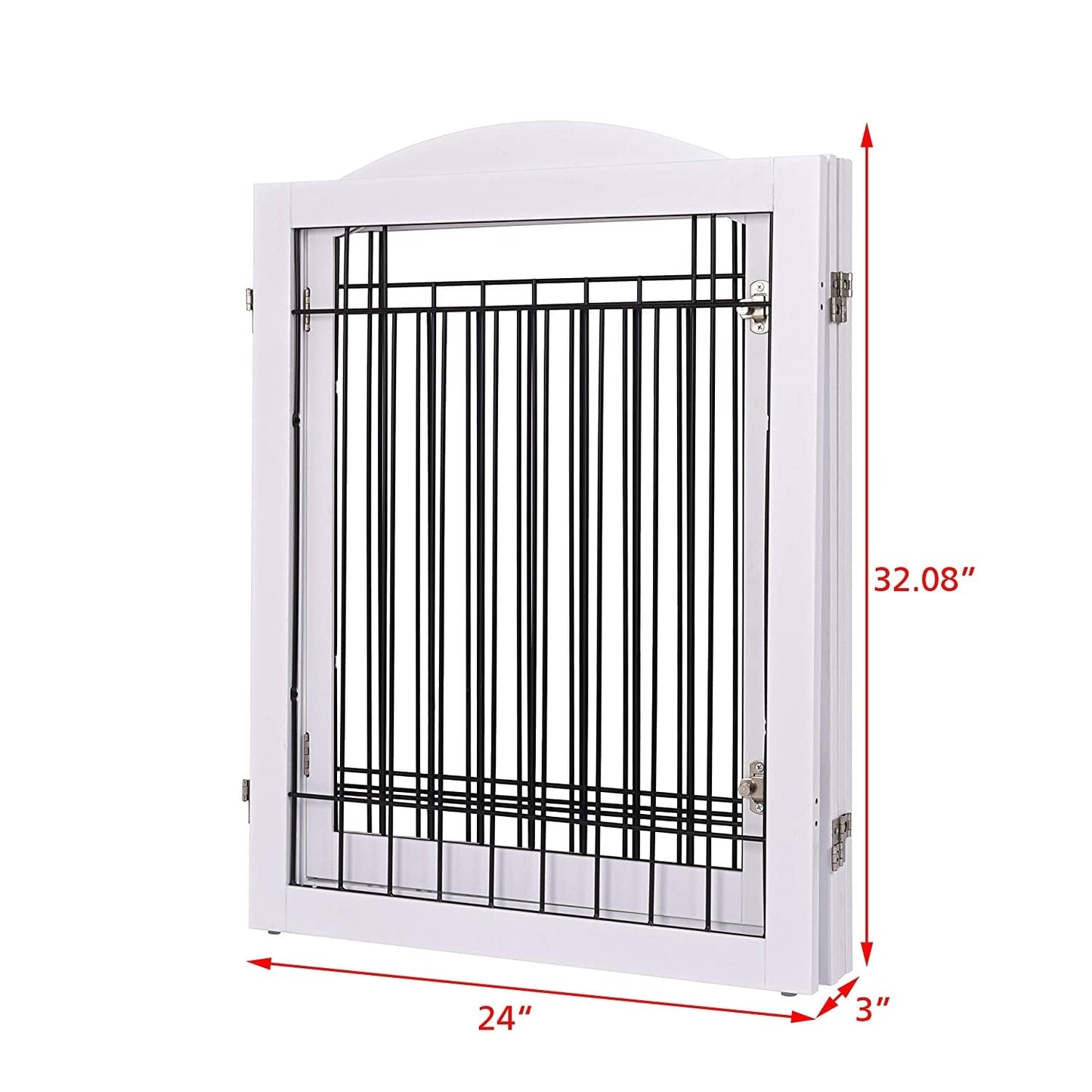 SPIRICH 96 inch Extra Wide 30 inches Tall Dog gate with Door Walk Through, Freestanding Wire Pet Gate,Pet Puppy Safety Fence