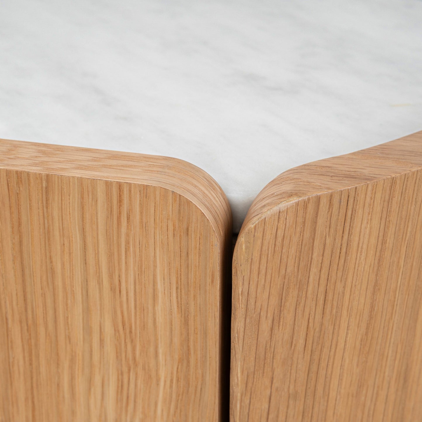 Arnar 60cm Bedside Table - Natural Oak with Marble Top