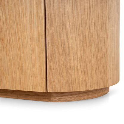 Arnar 60cm Bedside Table - Natural Oak with Marble Top