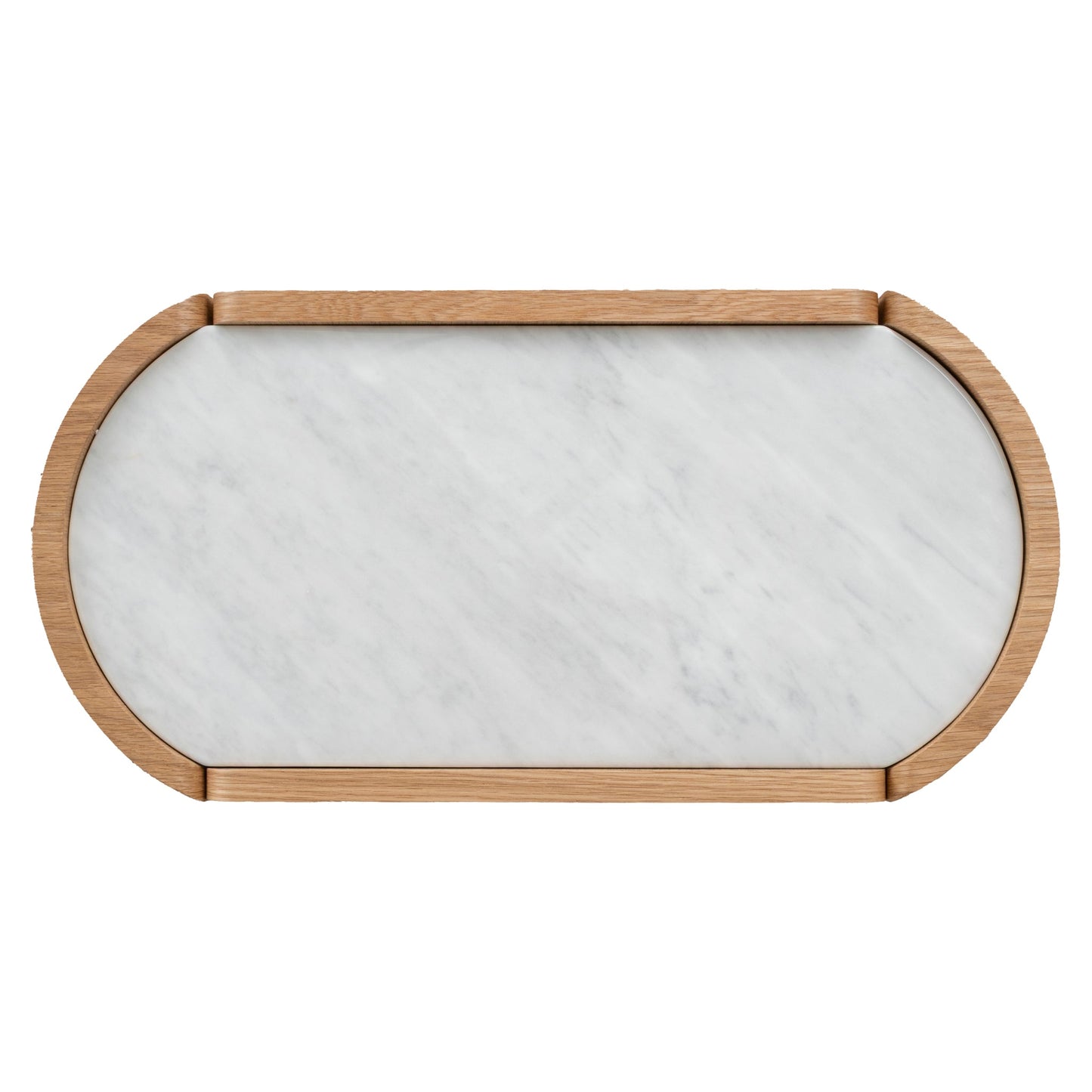 Arnar 60cm Bedside Table - Natural Oak with Marble Top