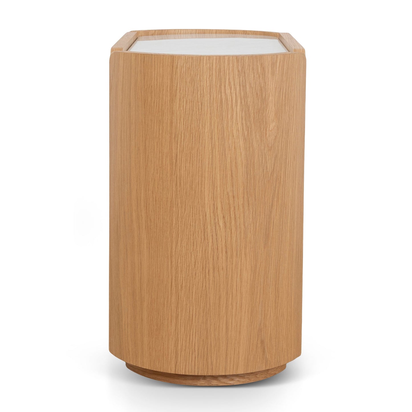 Arnar 60cm Bedside Table - Natural Oak with Marble Top