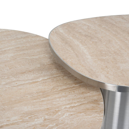 Aurum Nested Porcelain Coffee Table Table - Stainless Steel